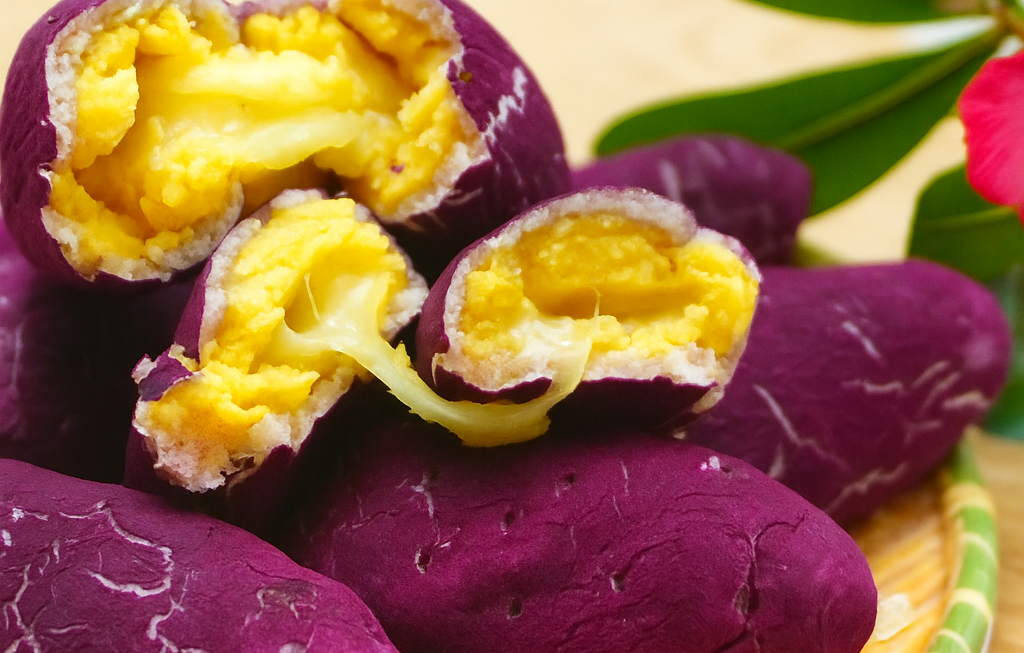 bánh khoai lang phô mai kéo sợi